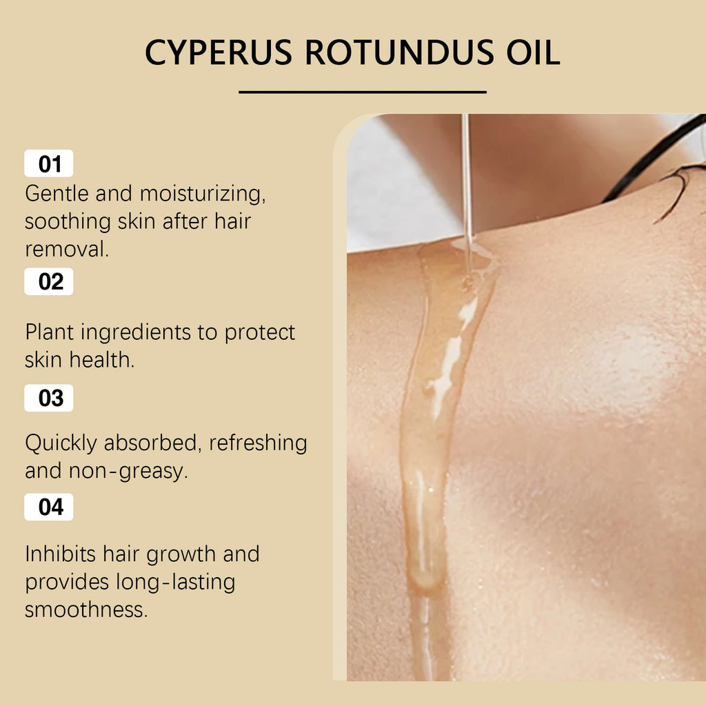 Nuivea's Organic Cyperus Rotundus Hair Removal Body Oil– 60ml