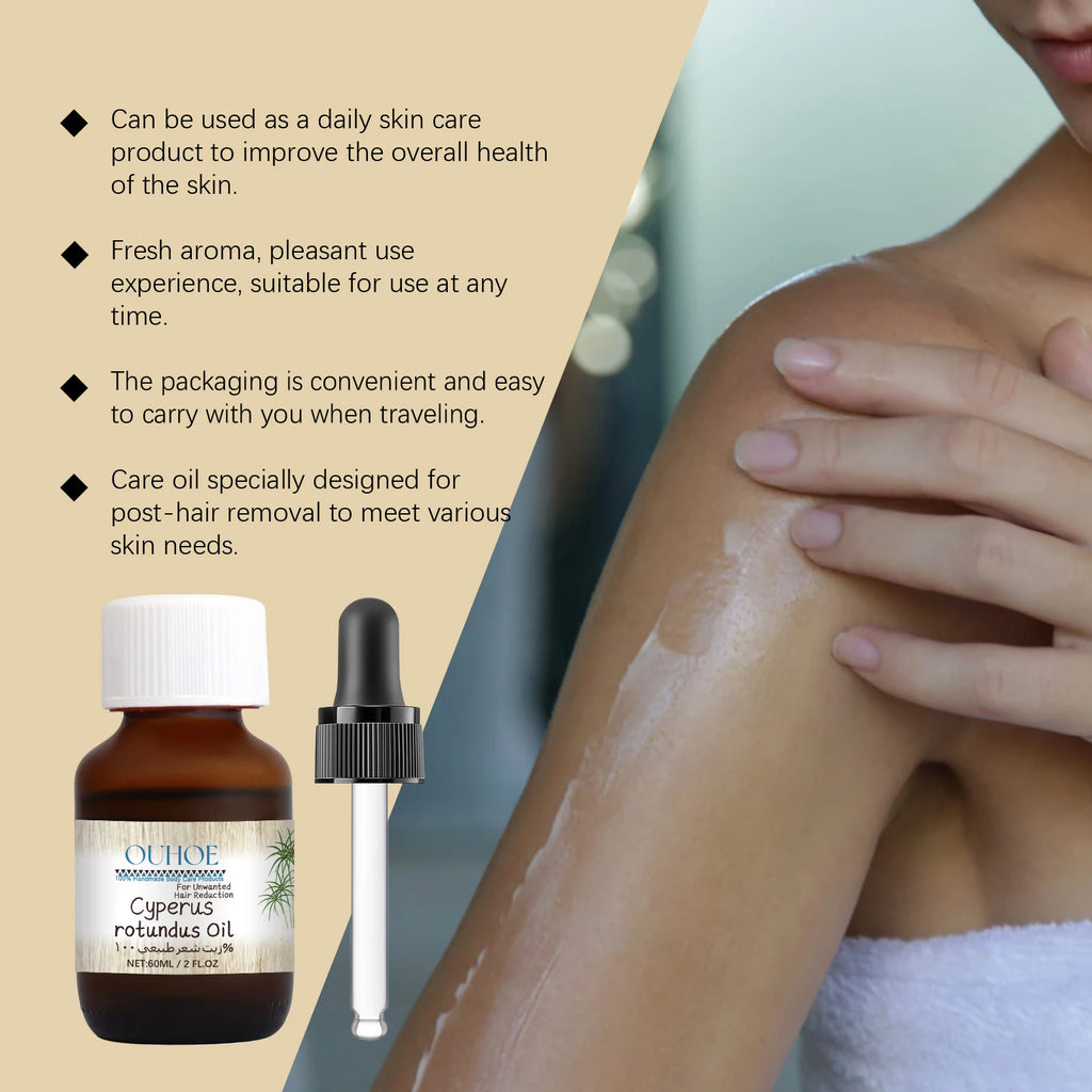 Nuivea's Organic Cyperus Rotundus Hair Removal Body Oil– 60ml