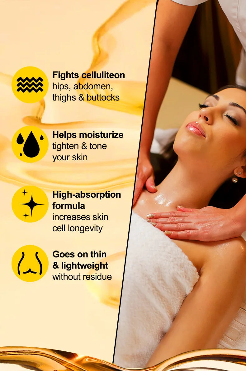 Nuivea 240ml Anti Cellulite Massage Oil Infused with Collagen and Stem Cell Skin Tightening