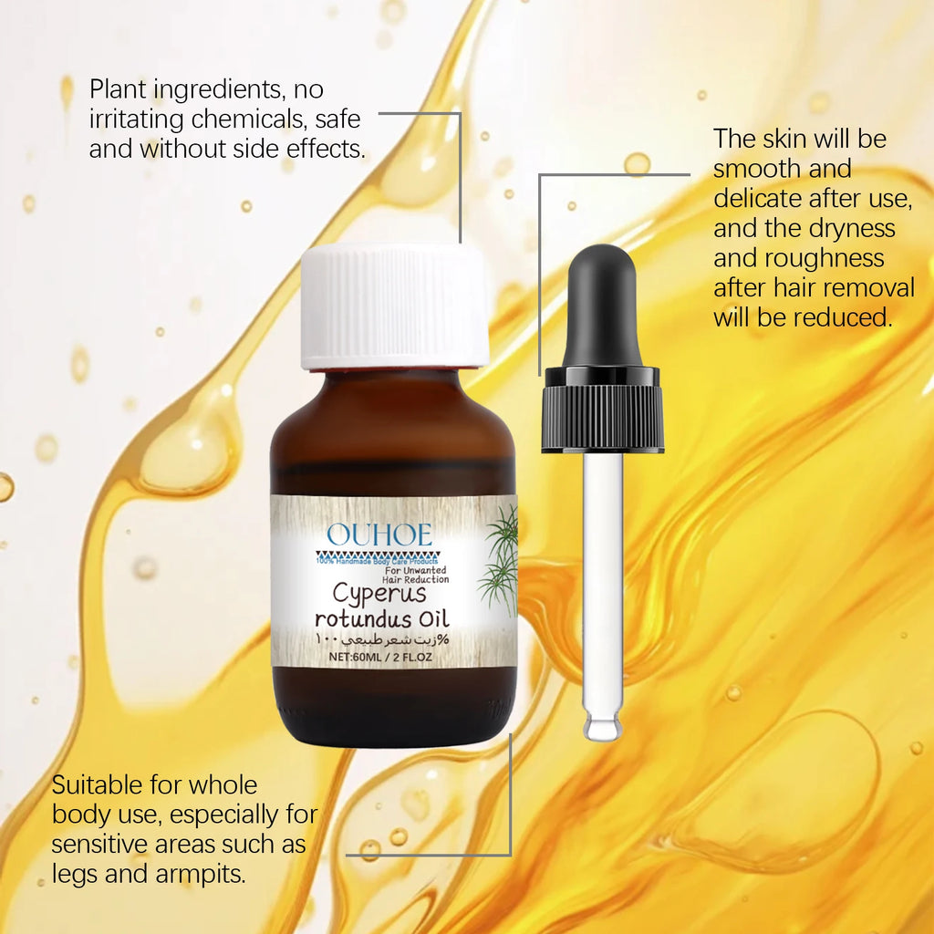 Nuivea's Organic Cyperus Rotundus Hair Removal Body Oil– 60ml