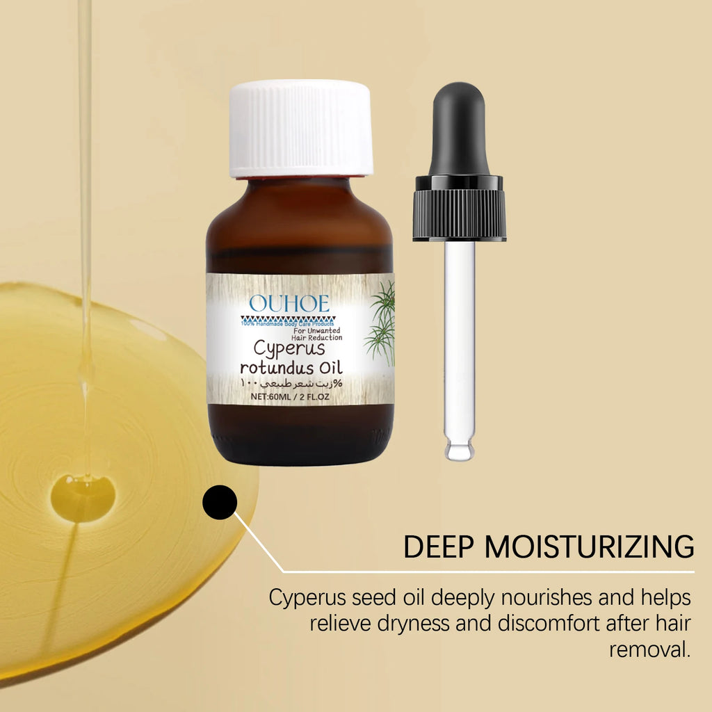 Nuivea's Organic Cyperus Rotundus Hair Removal Body Oil– 60ml