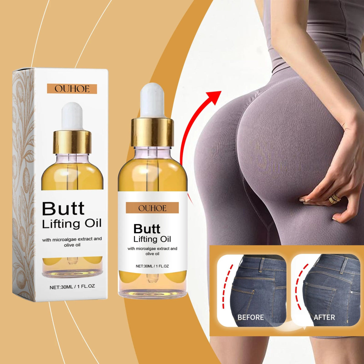 Nuivea Buttock Enlargement & Firming Oil – Hip Lifting, Nourishing & Elasticity Boost Massage Oil | 30mlNuivea